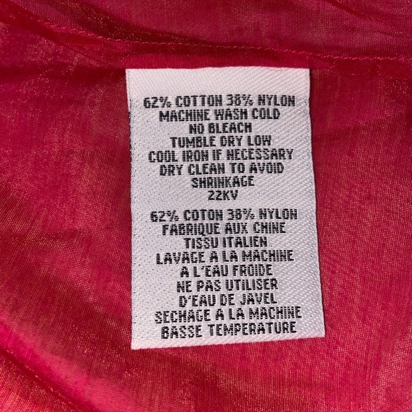 Eileen Fisher Women’s Sheer Red Button-Up Blouse Sz Small linen Lagenlook - Picture 6 of 6